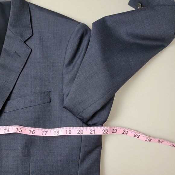 J Crew Tollegno 1900 Ludlow Blazer Mens 42R Blue Single Breasted Sports Jacket - Picture 10 of 16